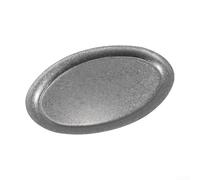 Plateau ovale 304 de style vintage, surface polie pour desserts et collations, passe au lave-vaisselle, plateau de service élégant pour cuisine et restauration (grand)