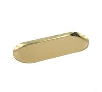 Plateau ovale en acier inoxydable pour ranger des bijoux, des cosmétiques, des services à thé, des fruits et des parfums, utilisable comme organisateur de coiffeuse ou de salle de bain (30,3 cm)