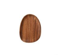 Plateau ovale en bois de noyer robuste pour servir des aliments, organiser de petits articles sur un bureau, une table de chevet, une table d'appoint ou une table basse (16 x 12 x 2 cm)