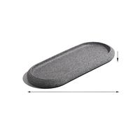 Plateau ovale en résine for le rangement des serviettes et des bijoux - Design minimaliste à rayures en grès for la décoration de la maison, de l'hôtel et du restaurant(Gray)