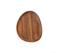Plateau ovale minimaliste en bois finition noyer naturel pour servir au quotidien pour organiser une fête, un bureau et une décoration d'intérieur (26 x 21 x 2 cm)