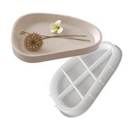 Plateau ovale pratique en silicone flexible avec base robuste, idéal pour la décoration de la table à manger et un événement usage quotidien