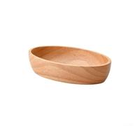 Plateau ovale rustique en bois pour servir des assiettes, des bols, des collations et des fruits secs, parfait pour îlot de cuisine, table basse ou entrée (20 x 12 x 4,5 cm)