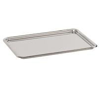 Plateau patissier inox bord rond 31x24cm