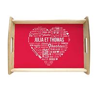 Plateau Personnalisable - Mots d'amour - 20,8 cm x 33,2 cm - Fête des mères, Anniversaire