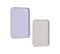 Plateau Petit Mini Plateau Rectangulaire XUEHOU 2 Pièces Cuisine Plateau de Service Plateau de Restauration Rapide Plateau de Thé Réutilisable pour Cuisine Violet Clair et Blanc Cassé