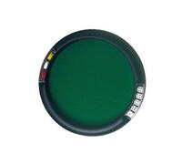 Plateau Piste de Jeux Ronde 31 cm Vert + 5 des + 21 jetons Plastique - Jeu de Societe Yam, 421 - Set Accessoire et Une Carte