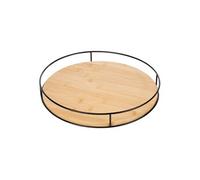 - Plateau Pivotant Rond "Black Bamboo" 35cm Naturel