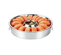 Plateau, Plaque réfrigérée avec bac à glace, plaque de refroidissement portable en acier inoxydable pour la maison, la maison, la cuisine, l'hôtel, le restaurant, la gastronomie, les apéritifs, la