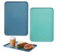 Plateau Plastique, 2 Pièces Plateau de Service Rectangulaire, Plateaux en Plastique, Cafés Rectangle Plateaux, Plateau en Plastique,pour Cuisine Café Salle Manger(2 Couleurs, 30.5cm/12in *22cm/8.66in)