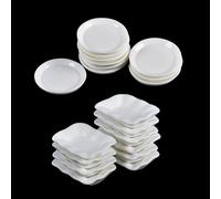 Plateau Plat Pour Maison De Poupée 1:12, Ensemble De 10 Pièces, Vaisselle Blanche, Jouets De Cuisine, Accessoires Miniatures