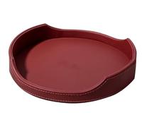 plateau, Plateau de chevet en cuir, boîte à dés, porte-clés, téléphone, monnaie, montres et bonbons, plateau décoratif, organiseur de rangement de bureau(Burgundy)