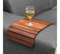 Plateau pliable pour accoudoir de canapé | Plateau en bois 37,5 x 25 x 1 cm | Résistant à l'eau et aux rayures | Organiseur d'accoudoir de canapé pour boissons, télécommandes, collations, téléphone et