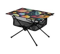 Plateau pliable style Pixel Cosmic Planet Beach Drink Table avec sac de rangement pour camping, randonnée, pique-nique en plein air