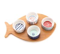 Plateau poisson et ses 4 bols Ariel Amadeus