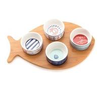 Plateau poisson et ses 4 bols Ariel - - - Bois