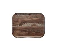 Plateau Polyester Century Aspect Naturel Bois Chêne Foncé 360x460mm