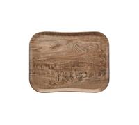 Plateau Polyester Century Aspect Naturel Bois Olivier Clair 360x460mm