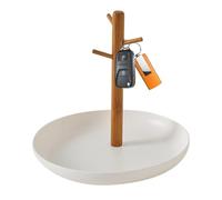 Plateau porte-clé en bois - Organisateur en bambou 3 niveaux, valet, entrée | Étagère d'affichage multi-niveau, plateau de bureau pour clés, portefeuille, accessoires bijoux Jo