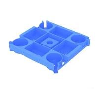 Plateau porte-gobelet parapluie pour plage et terrasse, 4 porte-boissons plus fentes pour collation, plastique résistant aux intempéries, convient aux poteaux de 1,9 à 4,1 cm, bleu