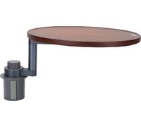Plateau porte-gobelets rotatif pour voiture 360�� Ajustable Table porte-gobelets multifonctionnelle en bois pour ordinateur PC 5KG Roulement Couleur foncée