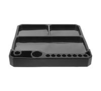 Plateau Porte-vis Magnétique en Silicone Noir, Modèles 1/10 1/18 1/24 | Trois Patins Aimantés, Rainures Séparées et Fond Magnétique, pour Petites Pièces Métalliques au Poste