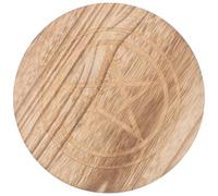 Plateau pour Accessoires D'autel en Bois Pentacle, Support Rond Khaki | Fête Halloween, Surface Lisse Facile à Nettoyer, Usage Multipurpose pour Temple et Autel