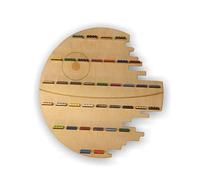 Plateau pour chambre d'enfant, plateau pour Lego, blocs de cobi, jouets suspendus, bois naturel, spaceship comme Star Wars, discrétions étoilées.