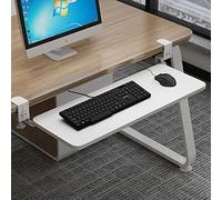 Plateau pour Clavier en Bois sous Le Bureau - Plateforme coulissante pour Clavier et Souris - Ergonomique/avec Pince de Fixation - Tiroir Coulissant sous Le Bureau, rallonge de Bureau, pour