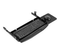 Plateau Pour Clavier Sous Le Bureau, 50 Cm (L) X 25,4 Cm (L) Avec Plate-Forme De Souris Rotative à 360°, éTagèRe Coulissante Pour Clavier Sous Le Bureau, Support De Clavier Monté Sous Le Bureau (Noir)