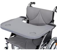 Plateau pour fauteuil roulant avec 2 porte-gobelets - Design amovible pour repos à la maison, convient aux accoudoirs de fauteuil roulant de 40,6 à 50,8 cm