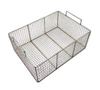 Plateau pour instruments de stérilisation, panier de désinfection en maille d'acier inoxydable 304 avec poignée, design perforé, 60 x 40 x 10 cm pour hôpitaux et cliniques