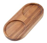 Plateau pour Moulins Sel et à Poivre,Plateau en Bois Peut être Utilisé comme Dessous de Verre Bougeoir Porte-Bouteille D'épices ou égouttoir à Vaisselle,Diamètre Intérieur de 6,3 cm,15 x 7,5 x 1,5 cm