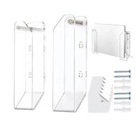 Plateau pour ordinateur portable - Support universel en acrylique transparent - 19,5 cm x 6 cm x 4,5 cm - Design anti-rayures - Lot de 2 pièces + adhésif et vis - Polymère synthétique durable - Pour