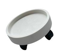 Plateau pour Pot de Fleur à Roulettes Design Rond Élégant Amovible pour Balcon et Intérieur Blanc 1 Unité (22)