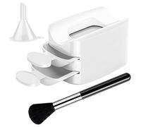 Plateau Pour Poudre À Ongles - Kit Complet D'Outils Manucure Avec Pinceau Et Entonnoir | Boîte De Récupération Portable Double Couche Pour Poudre De Trempage, Strass Et Décorations En Pierres Précieus
