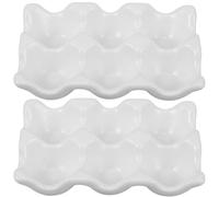 Plateau pour Réfrigérateur Porte-œufs Blanc en Céramique | Gain de Place, Design Multifonction, Usage la Cuisine et Conservation des Œufs