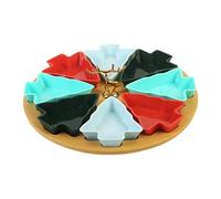 Plateau pour sapin de Noël, plateau de service pour sapin de Noël - Assiette à fruits secs divisés | Plateau de service pour les collations de Noël Plateau de repas pour fruits secs Bonbons Noix