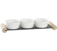 Plateau pour snacks DKD Home Decor Blanc Noir Tableau en faïence 33 x 10 x 5,8 cm