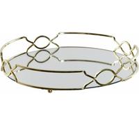 Plateau pour snacks DKD Home Decor miroir or métal (30 x 30 x 5 cm)