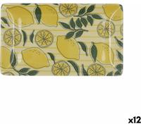 Plateau pour snacks Quid Sicilia Coloré bioplastique jaune citron 25 x 15 x 2 cm (12 pièces)