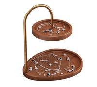 Plateau pour table basse, organisateur à 2 niveaux d'économie d'espace, plateau décoratif en bois de grande capacité, pour bijoux, montres, clés, maquillage, portefeuille, lunettes, salon, coiffeuse