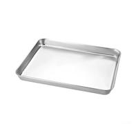 Plateau rectangulaire à fond plat en acier inoxydable conçu pour une utilisation sur barbecue et restaurant Plat de sauvegarde et de service (L)