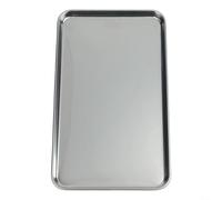 Plateau rectangulaire à fond plat en acier inoxydable conçu pour une utilisation sur barbecue et restaurant Plat de sauvegarde et de service (M)