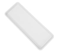 Plateau Rectangulaire de Drainage pour Pot de Fleurs en Plastique Blanc | Bords Relevés pour Retenir L’eau, Surface Lisse et Base Texturée, Protection des Sols et Bureau