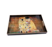 Plateau rectangulaire de Service Le Baiser d'après Klimt, Dimensions Larges