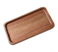Plateau rectangulaire de style japonais en bois d'acacia massif pour dessert, fruits, organisation de petits articles dans n'importe quelle pièce (A)
