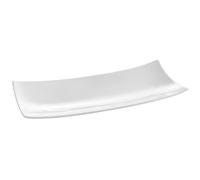 Plateau rectangulaire décoratif BARKA 352x146mm porcelaine blanche - Hendi