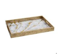 Plateau rectangulaire Elya 43x30x4 cm effet marbre gris - Atmosphera Créateur d'intérieur