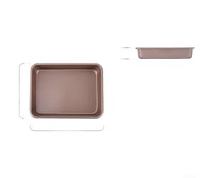 Plateau rectangulaire en acier au carbone avec revêtement anti-adhésif pour la cuisson d'une variété de produits avec forme et texture cohérentes (E)